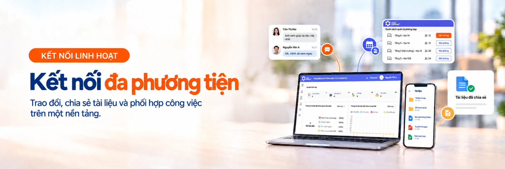 CloudOffice - kết nối đa phương tiện, điều hành công việc
