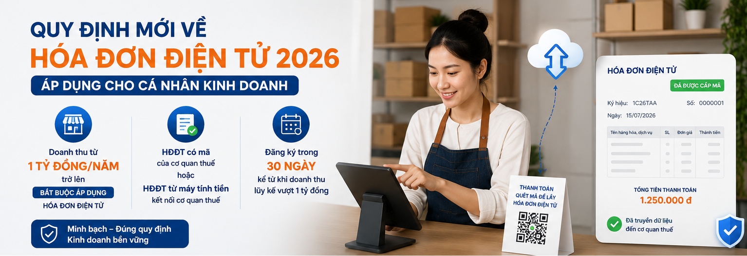 Quy định áp dụng hóa đơn điện tử với cá nhân kinh doanh có doanh thu từ 1 tỷ đồng/năm trở lên